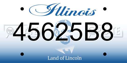 45625B8 Illinois License Plate