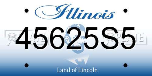 45625S5 Illinois License Plate