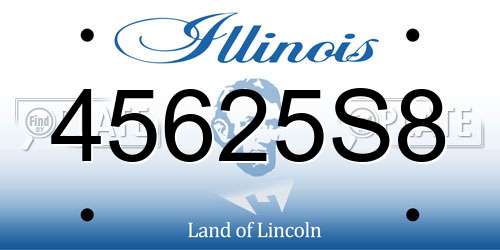 45625S8 Illinois License Plate