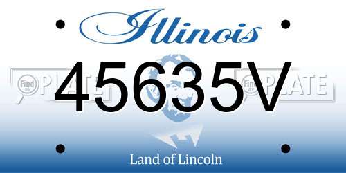45635V Illinois License Plate