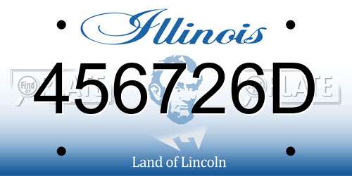 456726D Illinois License Plate