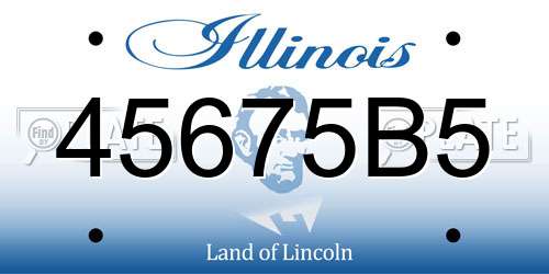 45675B5 Illinois License Plate
