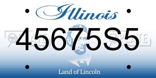 45675S5 Illinois License Plate