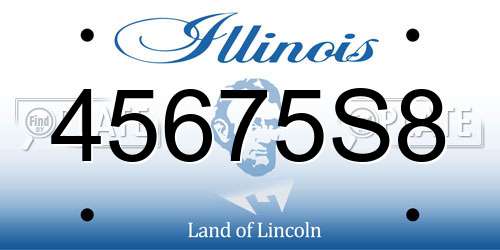 45675S8 Illinois License Plate