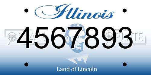 4567893 Illinois License Plate