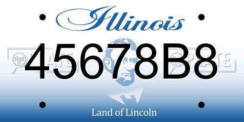 45678B8 Illinois License Plate