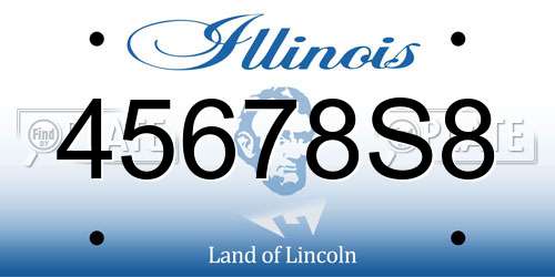45678S8 Illinois License Plate