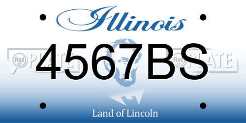 4567BS Illinois License Plate