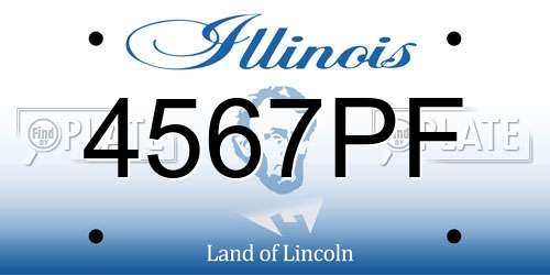 4567PF Illinois License Plate