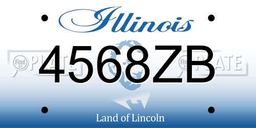 4568ZB Illinois License Plate