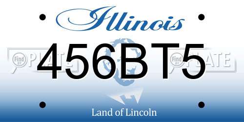 456BT5 Illinois License Plate