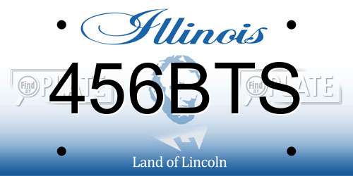 456BTS Illinois License Plate