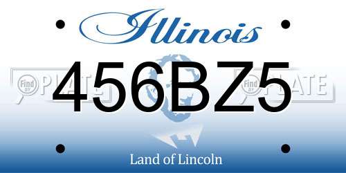 456BZ5 Illinois License Plate
