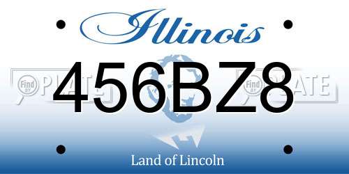 456BZ8 Illinois License Plate