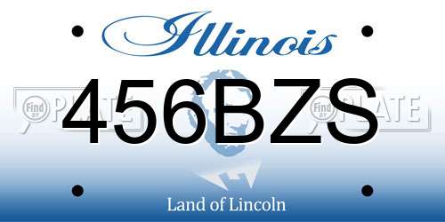 456BZS Illinois License Plate