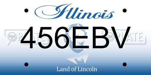 456EBV Illinois License Plate