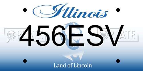 456ESV Illinois License Plate