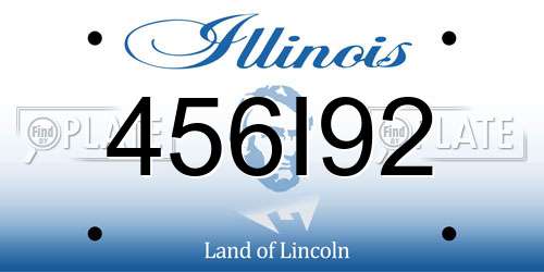 456I92 Illinois License Plate
