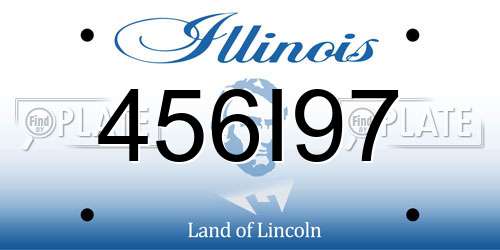 456I97 Illinois License Plate