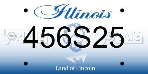456S25 Illinois License Plate