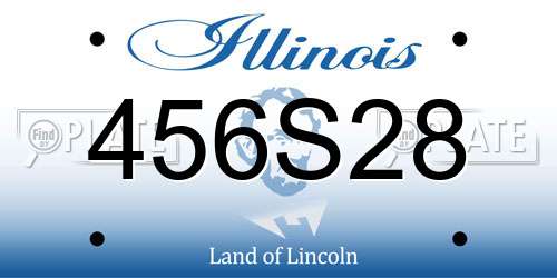 456S28 Illinois License Plate