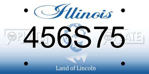 456S75 Illinois License Plate