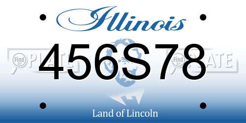 456S78 Illinois License Plate
