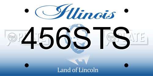 456STS Illinois License Plate