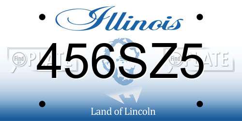 456SZ5 Illinois License Plate