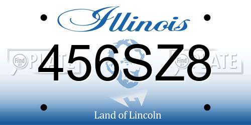 456SZ8 Illinois License Plate
