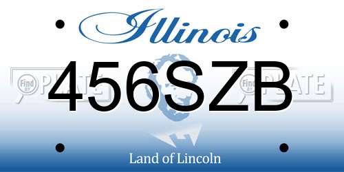 456SZB Illinois License Plate