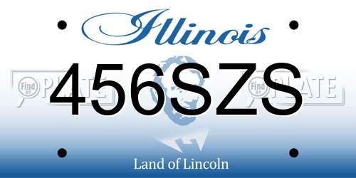 456SZS Illinois License Plate