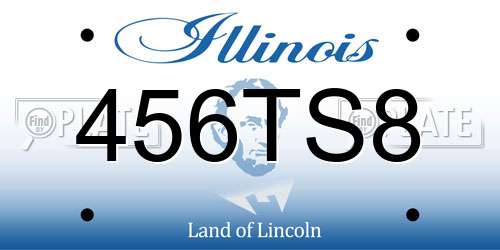 456TS8 Illinois License Plate