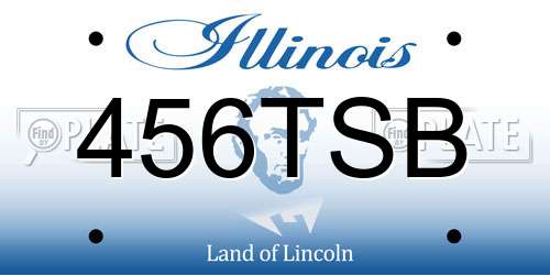 456TSB Illinois License Plate
