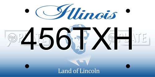 456TXH Illinois License Plate