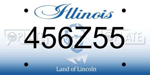 456Z55 Illinois License Plate