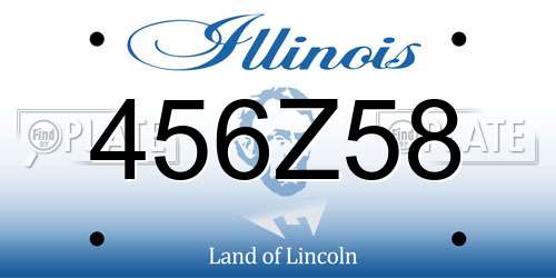 456Z58 Illinois License Plate