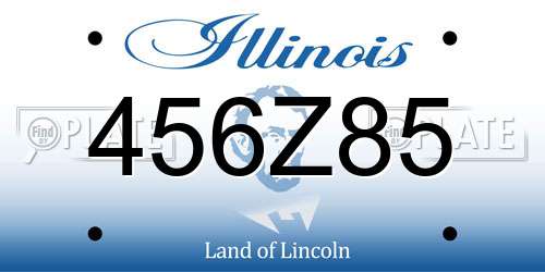 456Z85 Illinois License Plate