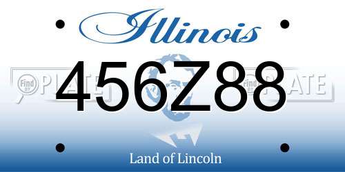 456Z88 Illinois License Plate