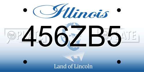 456ZB5 Illinois License Plate