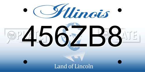 456ZB8 Illinois License Plate