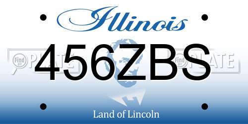 456ZBS Illinois License Plate