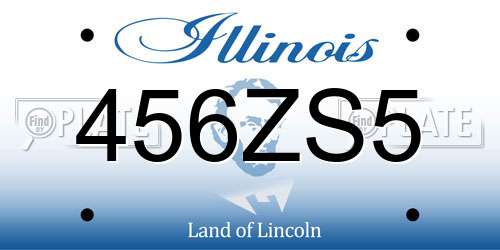456ZS5 Illinois License Plate