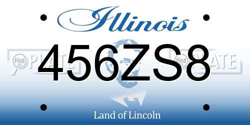 456ZS8 Illinois License Plate