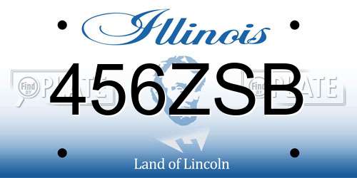 456ZSB Illinois License Plate