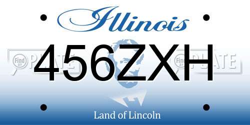 456ZXH Illinois License Plate