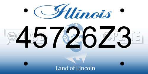 45726Z3 Illinois License Plate