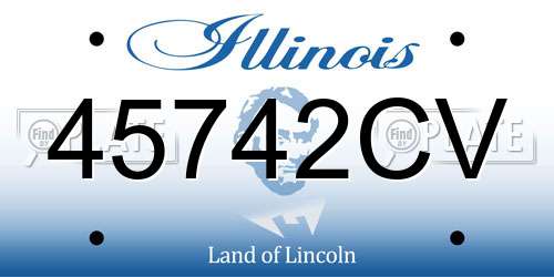45742CV Illinois License Plate