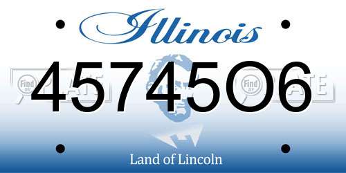 45745O6 Illinois License Plate