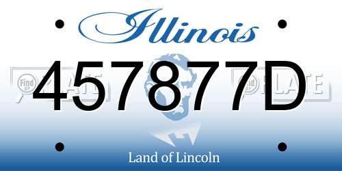 457877D Illinois License Plate